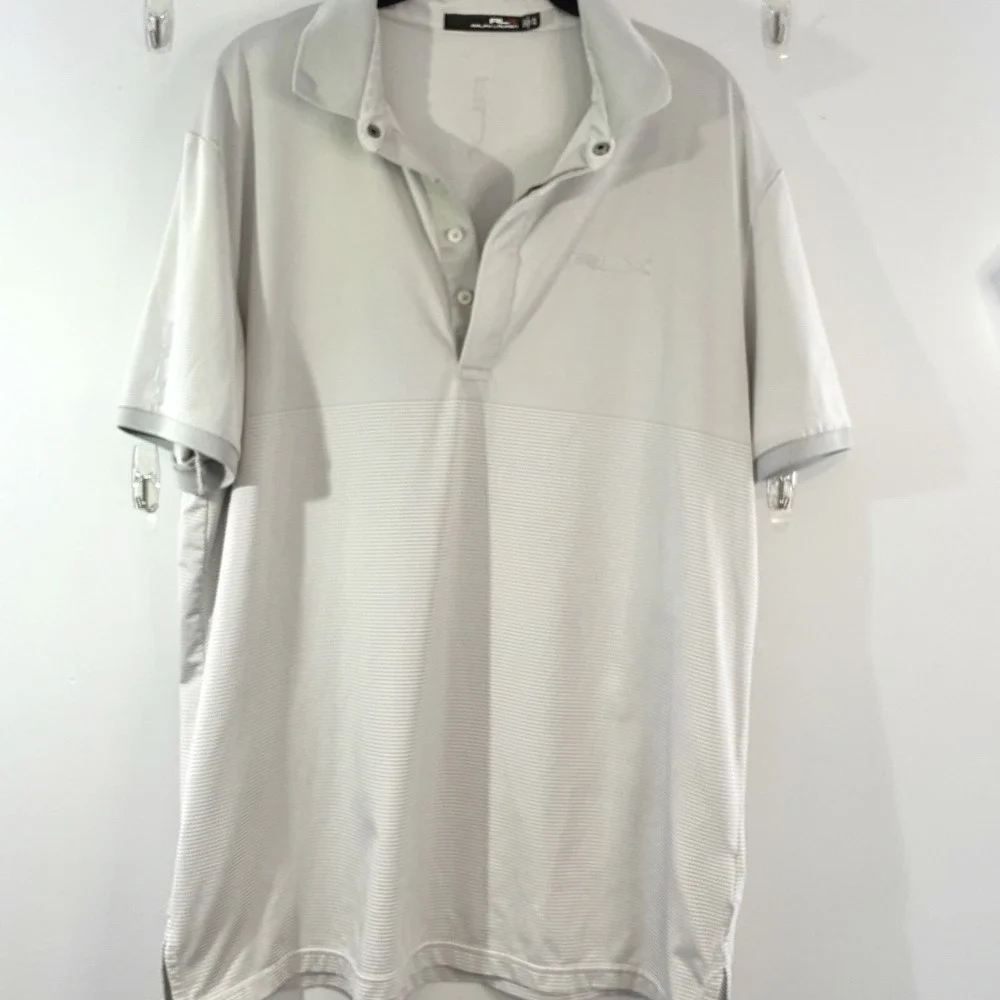 RLX Ralph Lauren Golf Polo Gray‎ Performance Sretch Moisture Wicking XL Golfcore